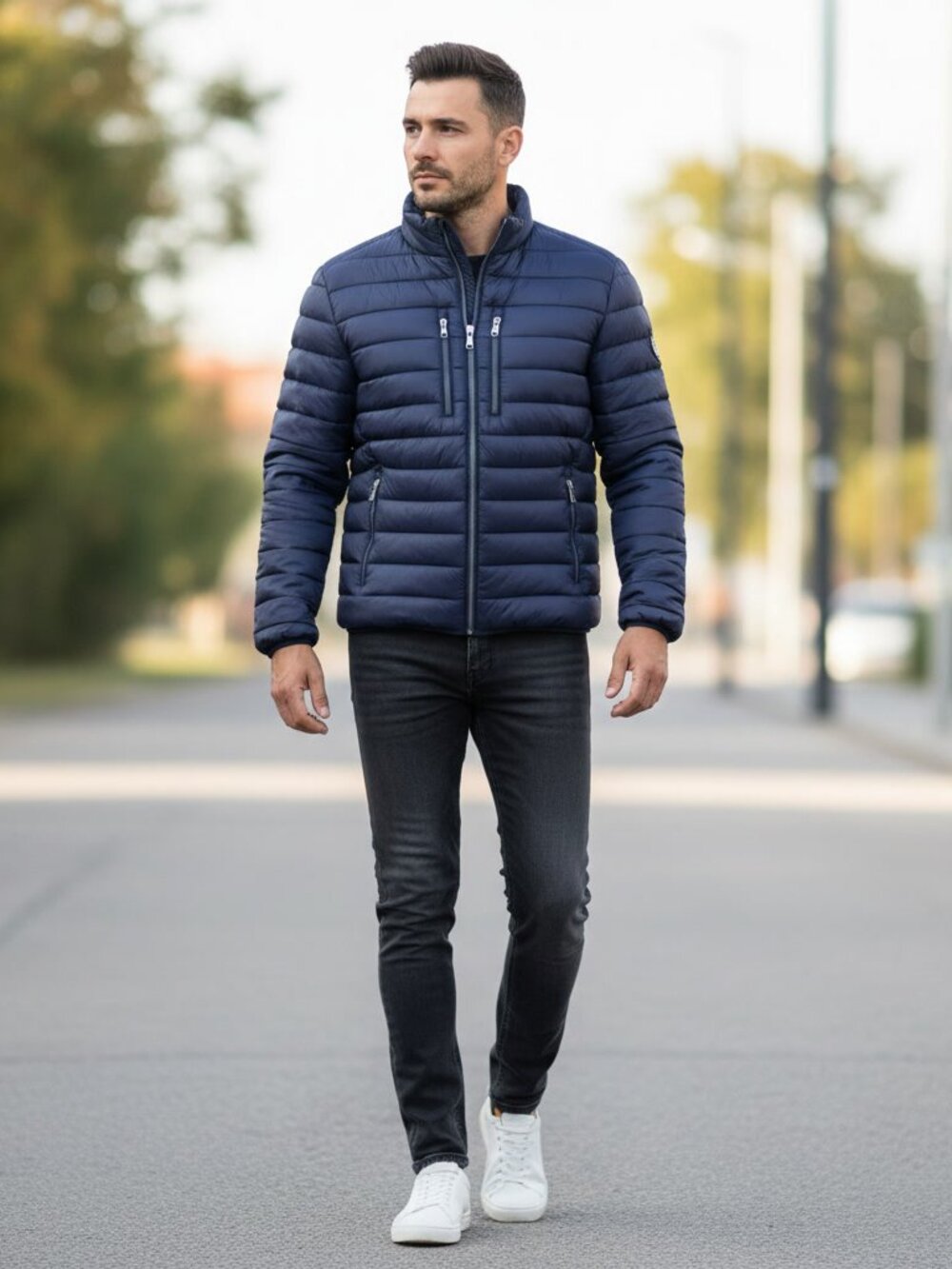 Kicos Mens Casual Wear Navy Quilted Puffer Jacket XL